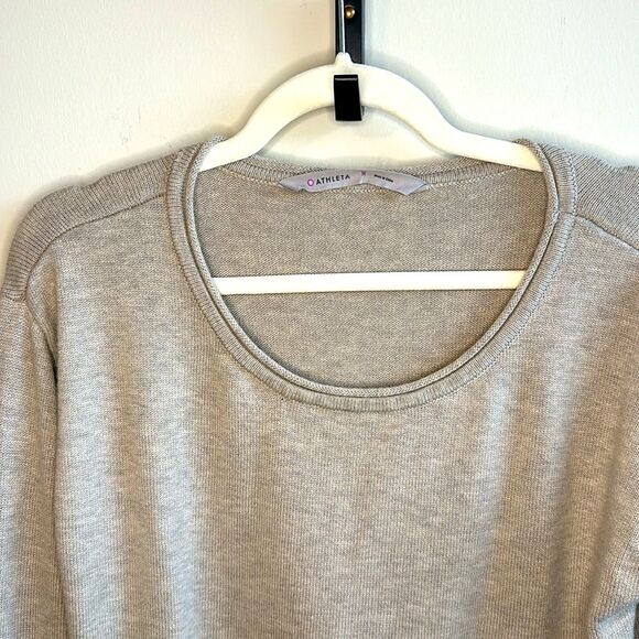 Athleta Merino Wool Nopa Sweater Beige and Gray M - Picture 5 of 6